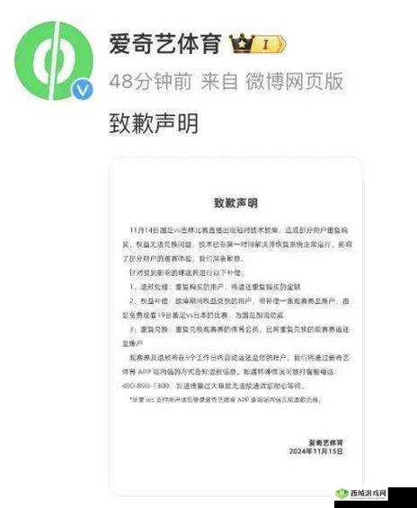 爱奇艺就某项服务或内容问题向公众致歉，承诺优化措施以挽回用户信任