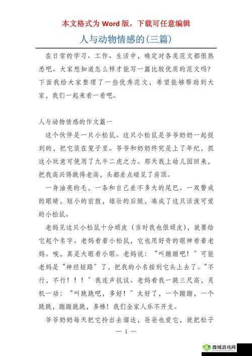 人与各种动物之间的奇妙故事与情感交流